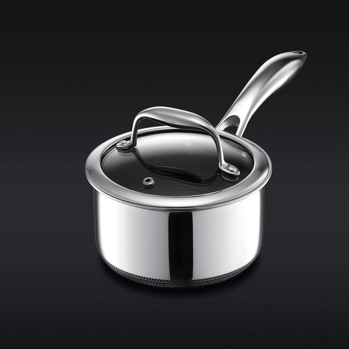 Saucepan 1 Quart Tri-Ply Stainless Steel Hybrid Non-Stick