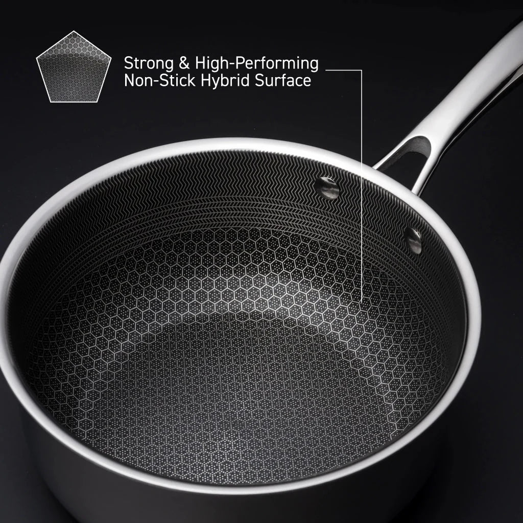 Saucepan 1 Quart Tri-Ply Stainless Steel Hybrid Non-Stick