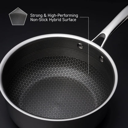 Saucepan 1 Quart Tri-Ply Stainless Steel Hybrid Non-Stick