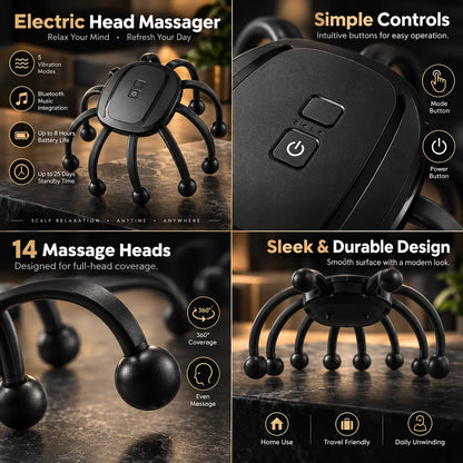 Scalp Massager 14-Node Cordless Bluetooth Speaker