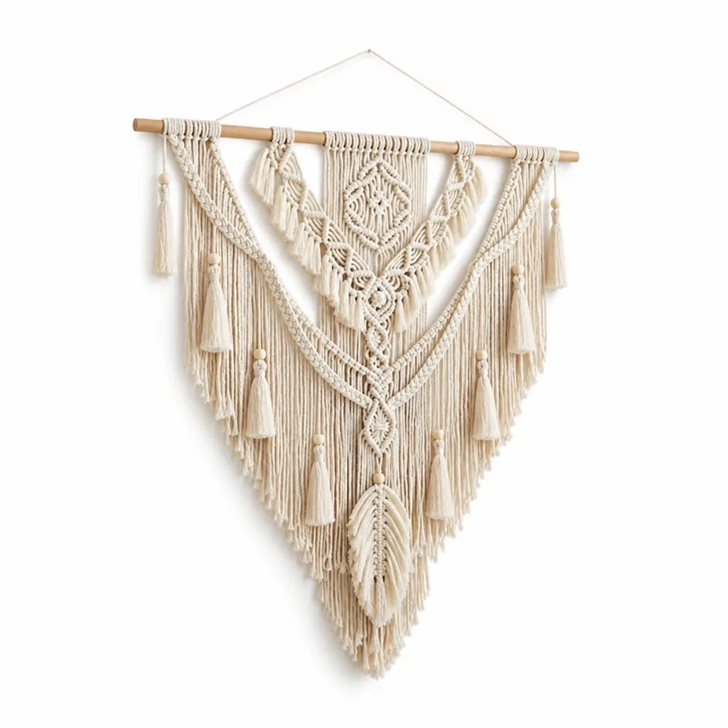 Scandinavian Boho Hand-Knotted Macrame Wall Hanging (75 x 95 cm)
