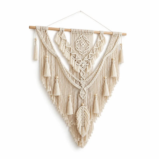 Scandinavian Boho Hand-Knotted Macrame Wall Hanging (75 x 95 cm)