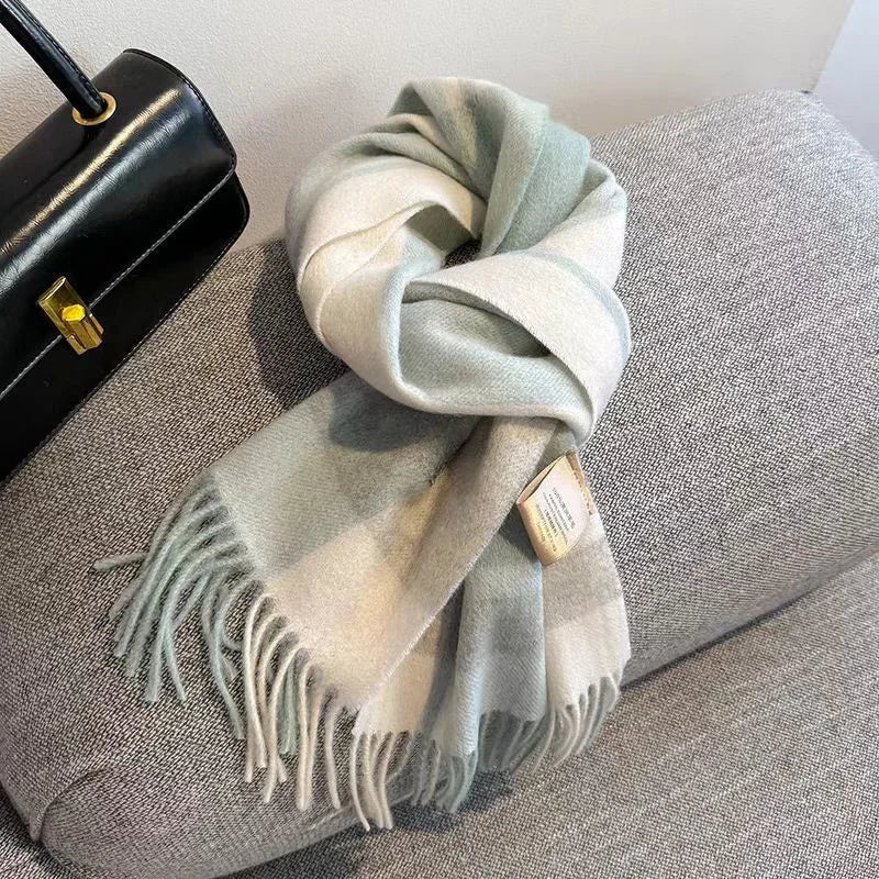 Scarf 100% Wool Checkerboard Warm & Windproof