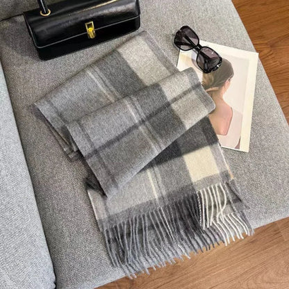 Scarf 100% Wool Checkerboard Warm & Windproof