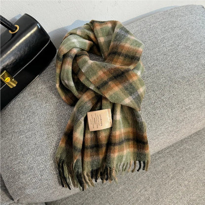 Scarf 100% Wool Checkerboard Warm & Windproof