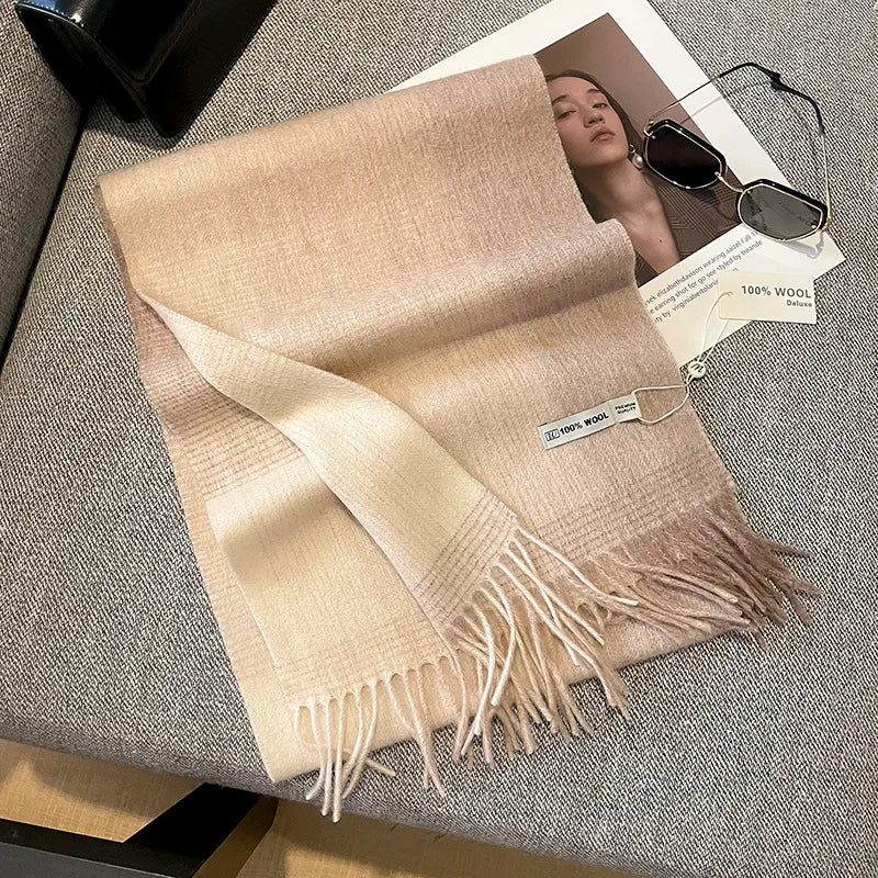 Scarf 100% Wool Checkerboard Warm & Windproof