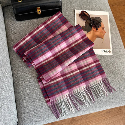 Scarf 100% Wool Checkerboard Warm & Windproof