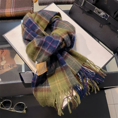 Scarf 100% Wool Checkerboard Warm & Windproof