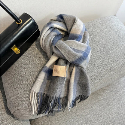 Scarf 100% Wool Checkerboard Warm & Windproof