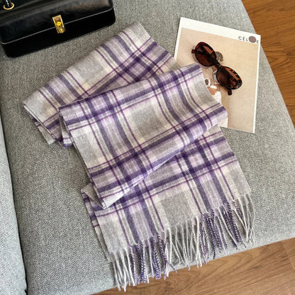 Scarf 100% Wool Checkerboard Warm & Windproof