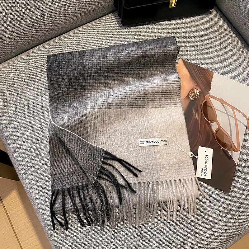 Scarf 100% Wool Checkerboard Warm & Windproof