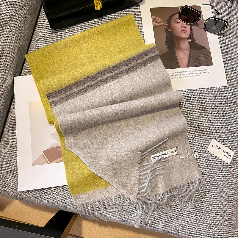 Scarf 100% Wool Checkerboard Warm & Windproof