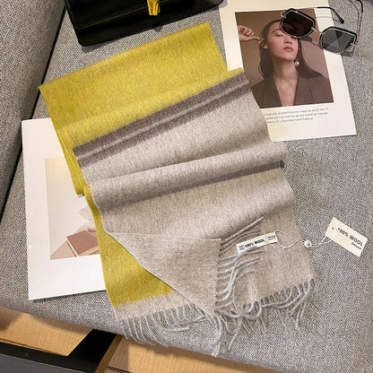 Scarf 100% Wool Checkerboard Warm & Windproof