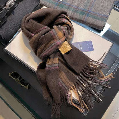 Scarf 100% Wool Windproof Chessboard Pattern