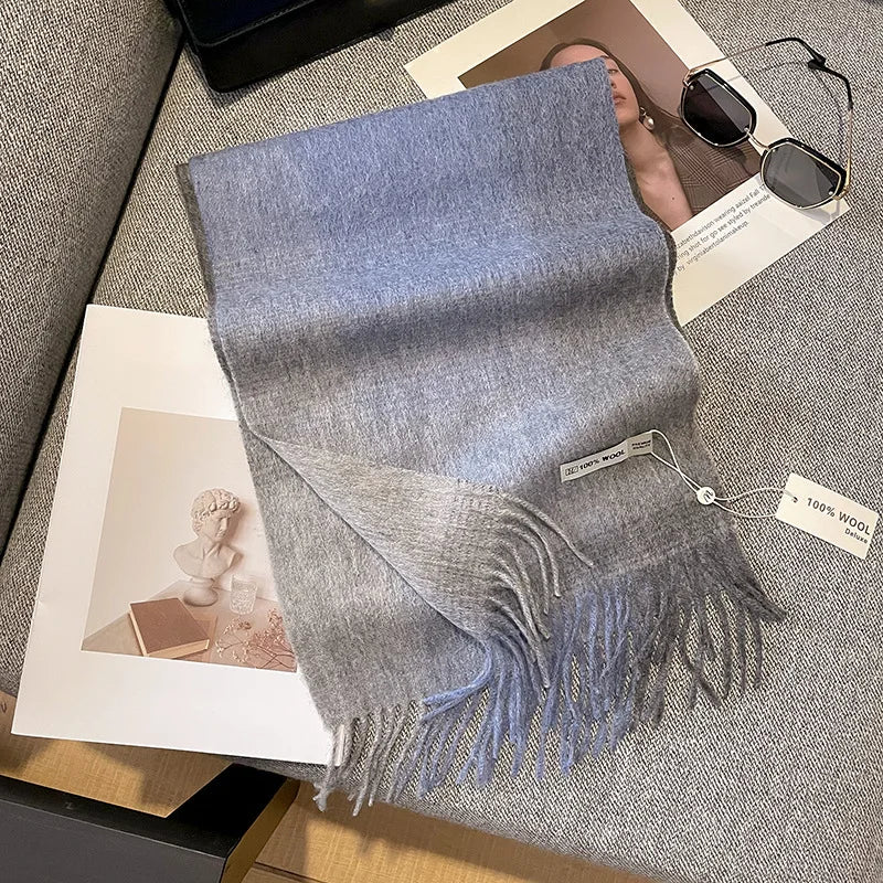 Scarf 100% Wool Windproof Chessboard Pattern