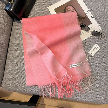 Scarf 100% Wool Windproof Chessboard Pattern