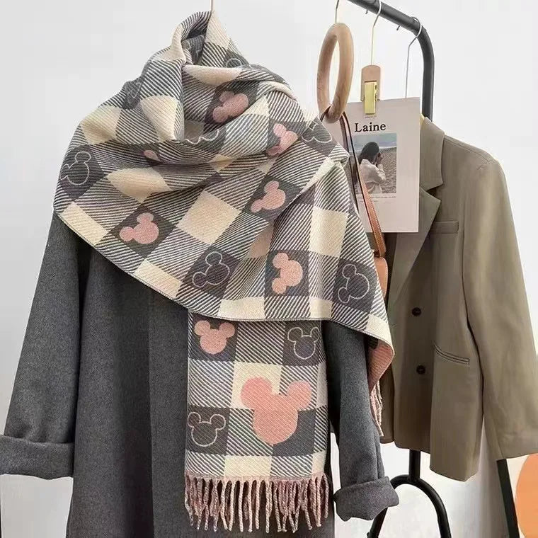 Scarf Cartoon Print Soft Polyester-Acrylic Cozy Warmth 175 Cm
