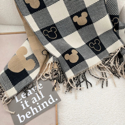 Scarf Cartoon Print Soft Polyester-Acrylic Cozy Warmth 175 Cm