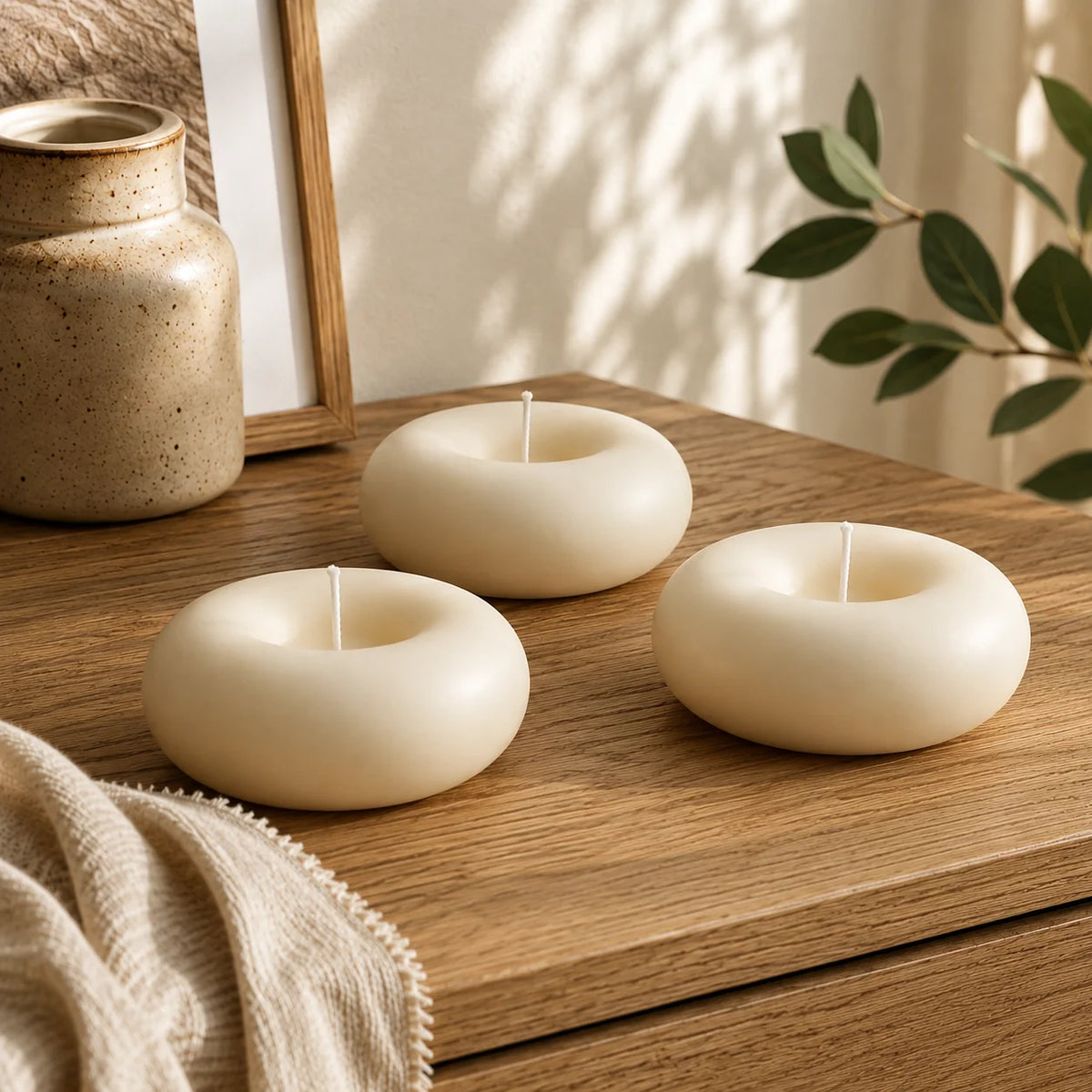 Scented Candle Donut Shape Smokeless Soy Wax