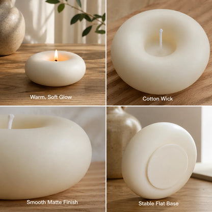 Scented Candle Donut Shape Smokeless Soy Wax