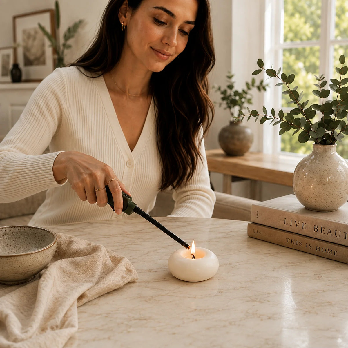 Scented Candle Donut Shape Smokeless Soy Wax