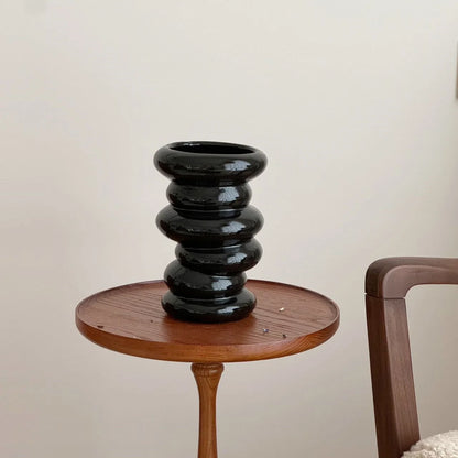 Sculptural Vase Glossy Ceramic Modern Minimalist
