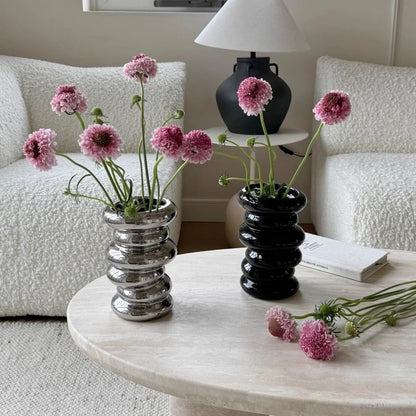 Sculptural Vase Glossy Ceramic Modern Minimalist