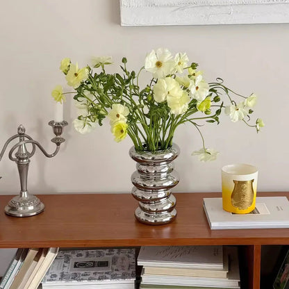 Sculptural Vase Glossy Ceramic Modern Minimalist