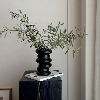 Sculptural Vase Glossy Ceramic Modern Minimalist