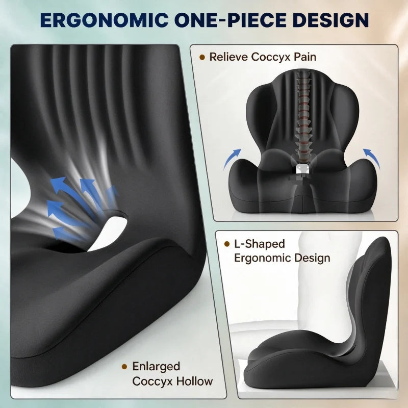 Seat Cushion Contoured Memory Foam Removable Washable Cover