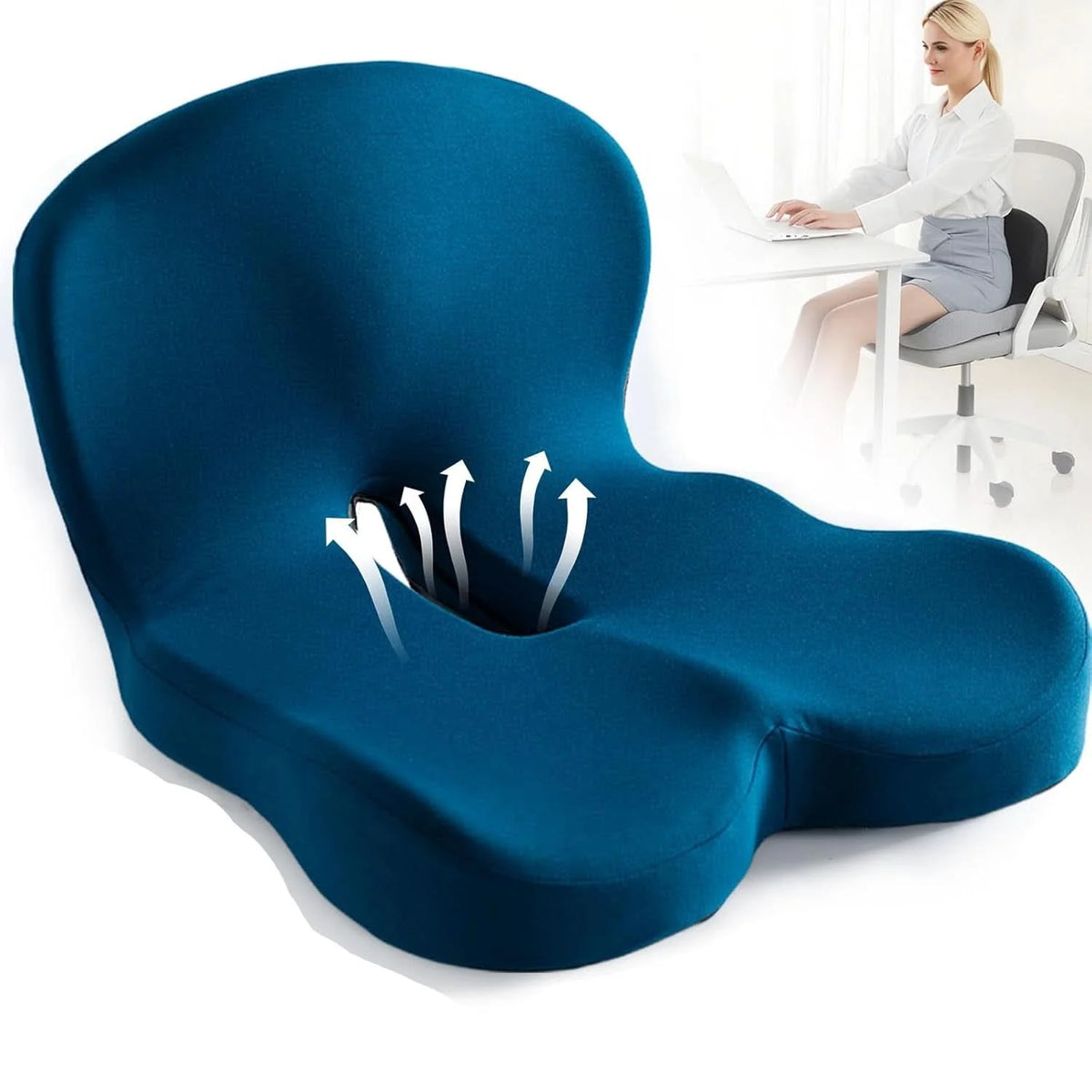 Seat Cushion Ergonomic Memory Foam Non-Slip