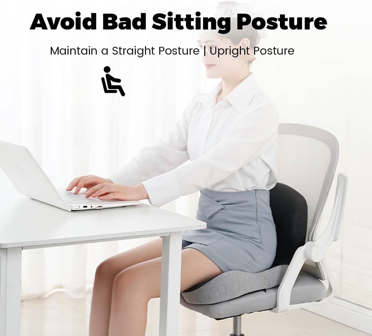 Seat Cushion Ergonomic Memory Foam Non-Slip