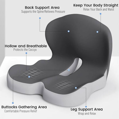 Seat Cushion Ergonomic Memory Foam Non-Slip