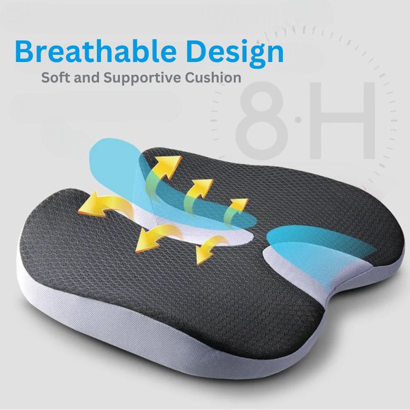 Seat Cushion U-Shaped Slow-Rebound Memory Foam Non-Slip Washable Cover