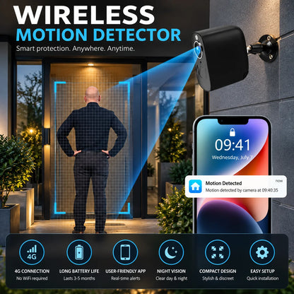 Security Camera 4G LTE Long Battery & Night Vision