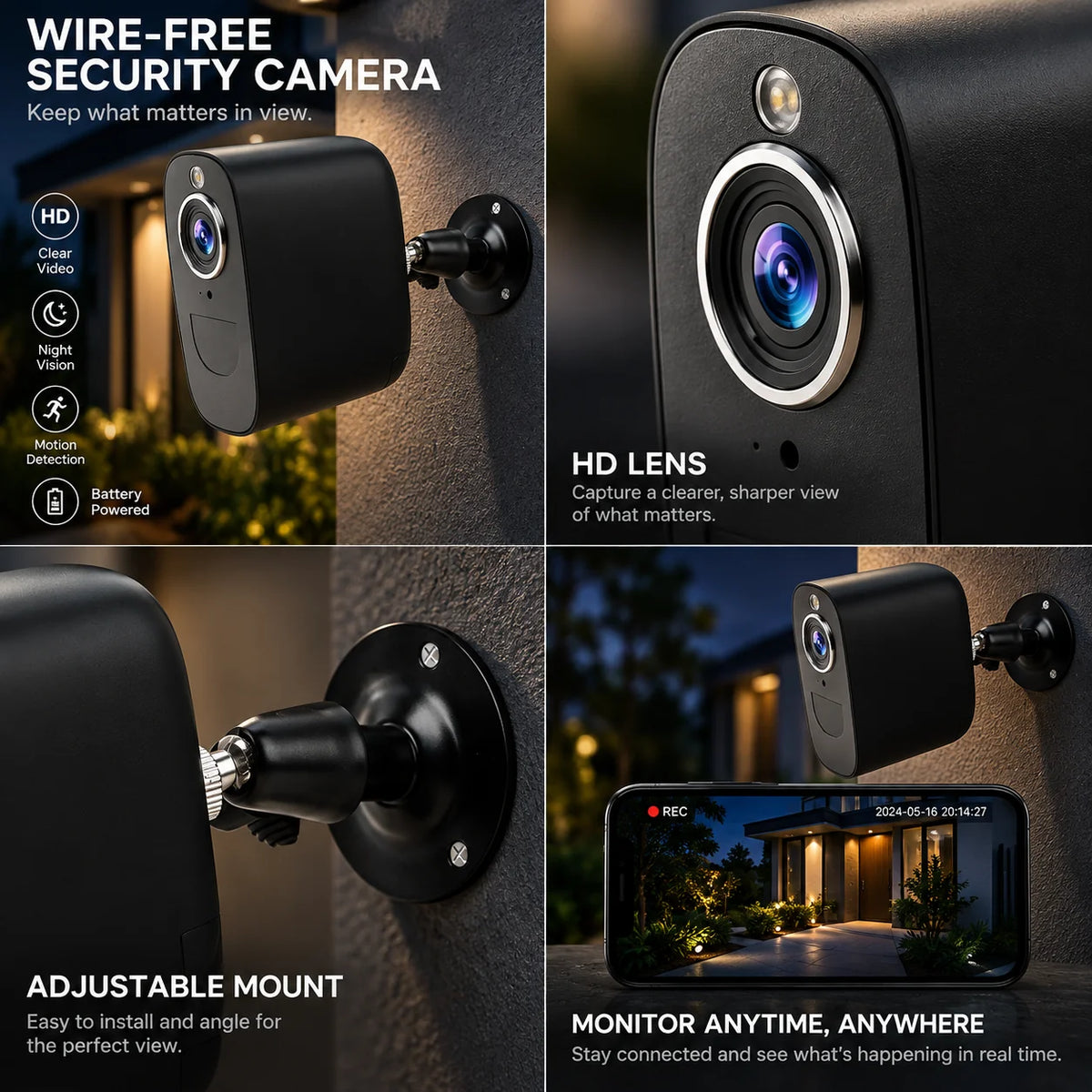 Security Camera 4G LTE Long Battery & Night Vision