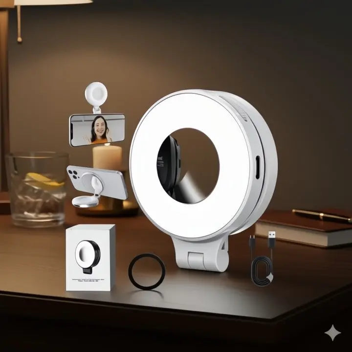 Selfie Ring Light Magnetic Clip Rechargeable USB-C