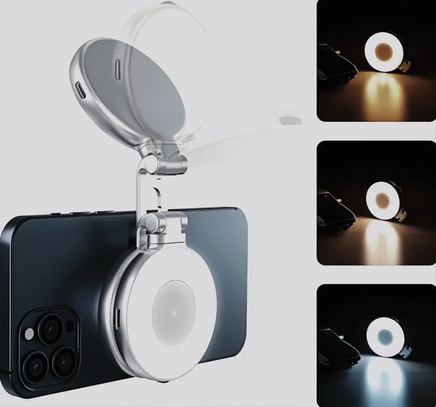 Selfie Ring Light Magnetic Clip Rechargeable USB-C