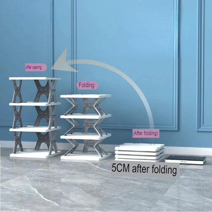 Shoe Rack Foldable Stackable Space-Saving