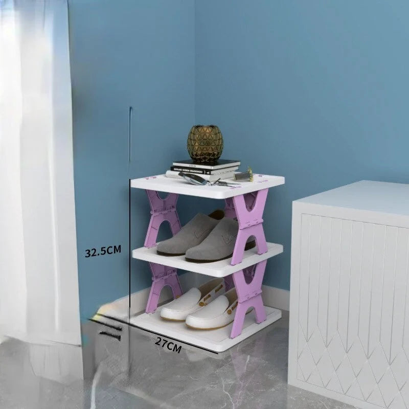 Shoe Rack Foldable Stackable Space-Saving
