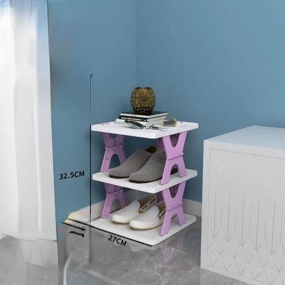 Shoe Rack Foldable Stackable Space-Saving