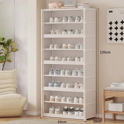 Shoe Storage Cabinet Transparent Multi-Tier Design