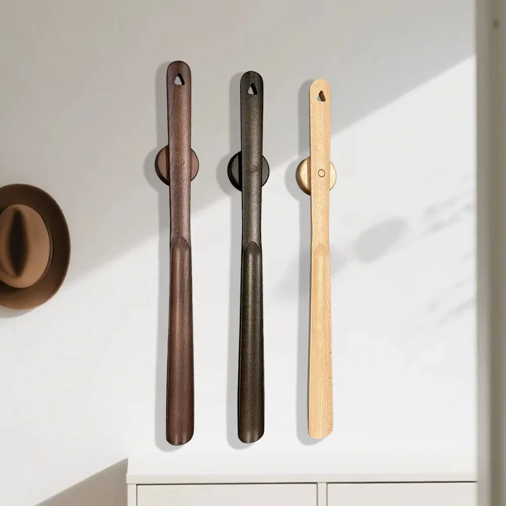 Shoehorn Long Handle 20 Inch Solid Wood Magnetic Mount