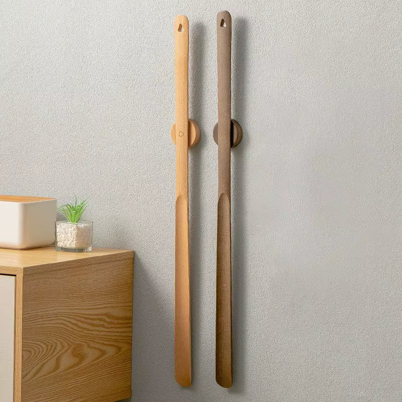 Shoehorn Long Handle 20 Inch Solid Wood Magnetic Mount