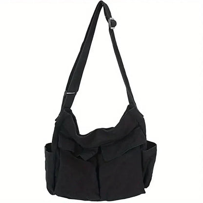 Shoulder Bag Canvas Spacious Interior Zippered Flap