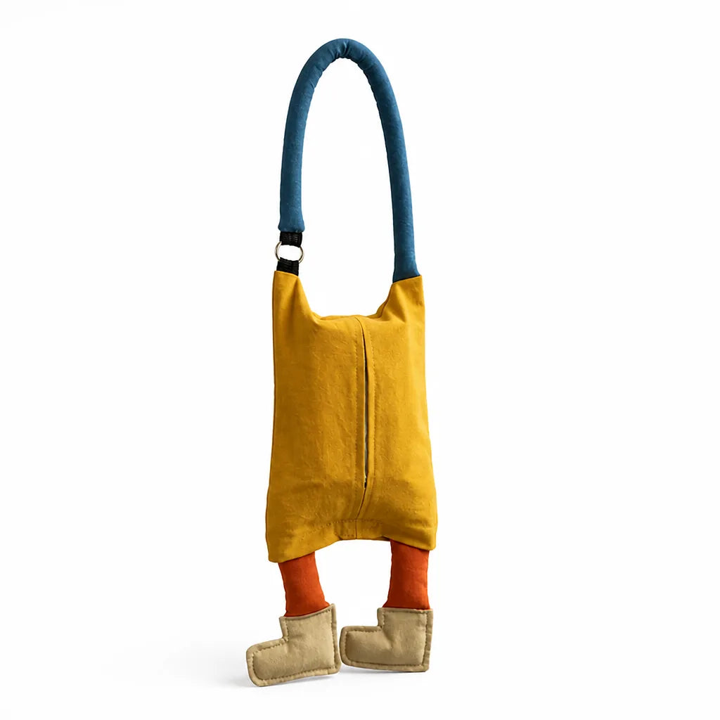 Shoulder Bag Plush Pendant Padded Handle Front Zip Pocket