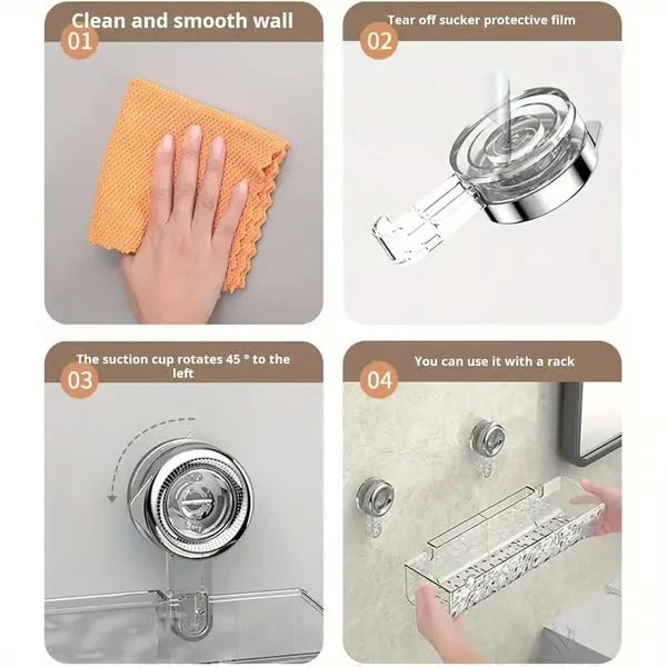 Shower Caddy Suction Cup No-Drill Space-Saving