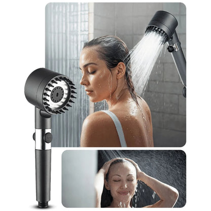 Shower Head Three Spray Settings Replaceable Filter