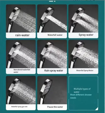 Shower Head Turbo Boost Built-In Filter Multiple Spray Modes