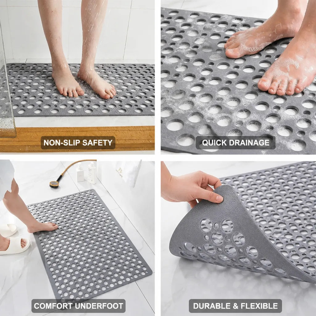 Shower Mat Non-Slip Backing & Textured Comfort Surface